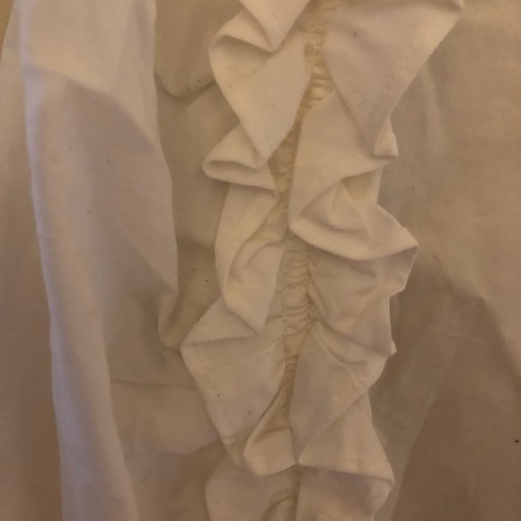 Ann Taylor Loft White Ruffle Blouse - Picture 3 of 5